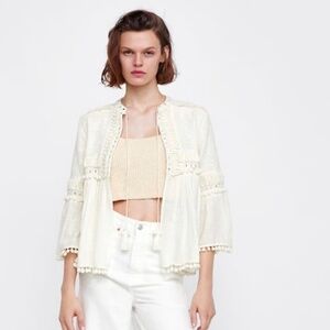 Zara Cream Utility Jacket